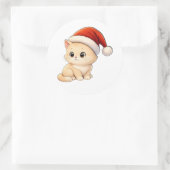 Cute Christmas Cat Sticker (Tas)