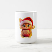 **Cute Christmas Cat with Santa Hat – Funny Holida Koffiemok (Center)