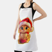 **Cute Christmas Cat with Santa Hat – Funny Holida Schort (Insitu)