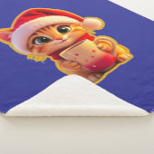 **Cute Christmas Cat with Santa Hat – Funny Holida Sherpa Deken (3/4)