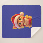 **Cute Christmas Cat with Santa Hat – Funny Holida Sherpa Deken (Voorkant (horizontaal))
