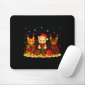 Cute Christmas Cat Xmas Lights Santa Reindeer Cat  Muismat (Met muis)