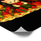 Cute Christmas Cat Xmas Lights Santa Reindeer Cat  Poster (Hoek)