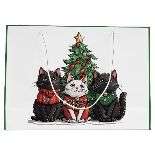 Cute Christmas Cats Groot Cadeauzakje (Achterkant)