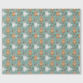 Cute Christmas Cats Holiday Wrapping Paper Cadeaupapier (Vlak)