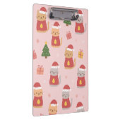 Cute Christmas Cats Pattern – Pink Holiday Design Klembord (Rechts)