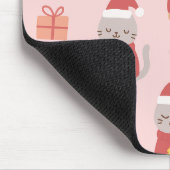 Cute Christmas Cats Pattern – Pink Holiday Design Muismat (Hoek)