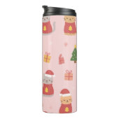 Cute Christmas Cats Pattern – Pink Holiday Design Thermosbeker (Geroteerd rechts)