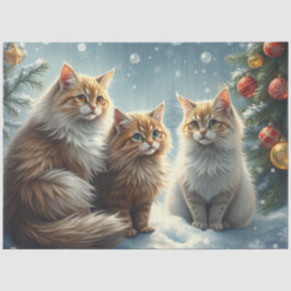 Cute Christmas Cats Tissue Paper Tissuepapier