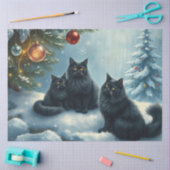 Cute Christmas Cats Tissue Paper Tissuepapier (Craft)