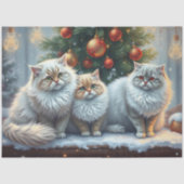 Cute Christmas Cats Tissue Paper Tissuepapier (Voorkant)