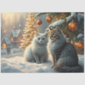 Cute Christmas Cats Tissue Paper Tissuepapier (Voorkant)