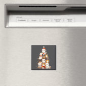Cute Christmas Cats Tree Lights Holiday Kittens Il Magneet (Insitu (Vaatwasser))