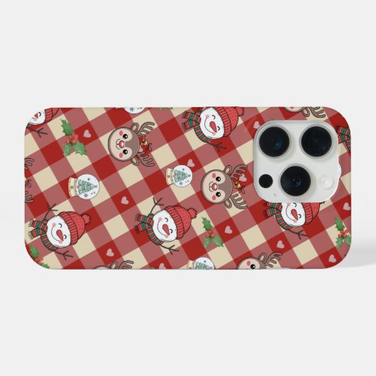 Cute Christmas Characters Phone Case  iPhone Hoesje (Achterkant horizontaal)