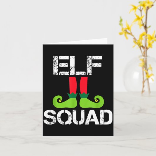 Cute Christmas Cheer Elf Squad Santa's Helper  Kaart (Gele Bloem)