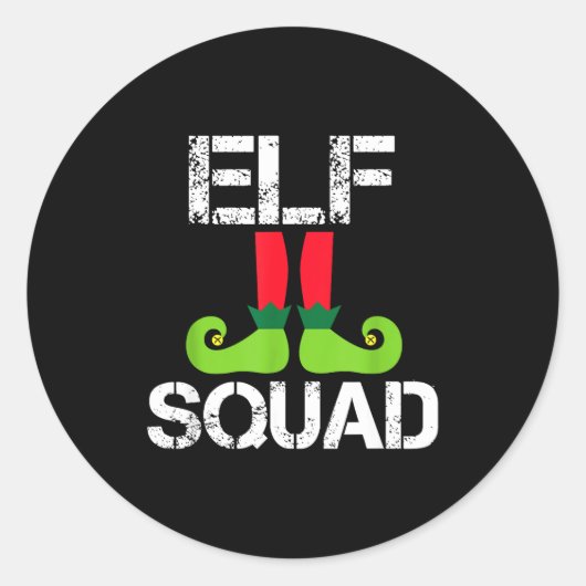 Cute Christmas Cheer Elf Squad Santa's Helper  Ronde Sticker (Voorkant)