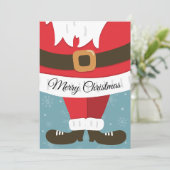 Cute Christmas Cheer Santa Suit Flat Feestdagenkaart (Staand voorkant)