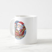 Cute Christmas Chibi Santa and Elf – Holiday Illus Koffiemok (Voorkant links)