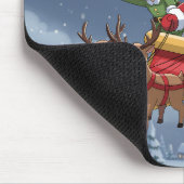 Cute Christmas Chibi Santa and Elf Mouse Pad Muismat (Hoek)