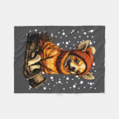 Cute Christmas Chihuahua Sledding In Snow Funny Wi Fleece Deken (Voorkant (Horizontaal))