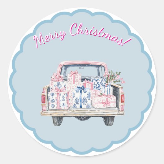 Cute Christmas Chinoiserie Sticker (Voorkant)