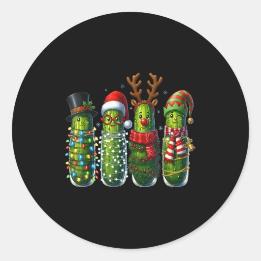 Cute Christmas Ckle Squad Funny Family Holiday Cos Ronde Sticker (Voorkant)