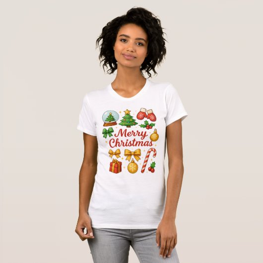 Cute Christmas Clipart Family Tee Gift T-shirt (Voorkant volledig)