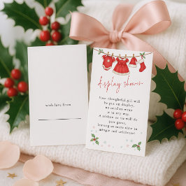 Cute Christmas Clothesline Display Baby Shower Informatiekaartje