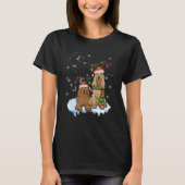 Cute Christmas Cocker Spaniel Santa Hats Reindeer T-shirt (Voorkant)