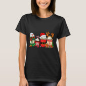 Cute Christmas Coffee Shirt Snowman Deer Santa Cof (Voorkant)