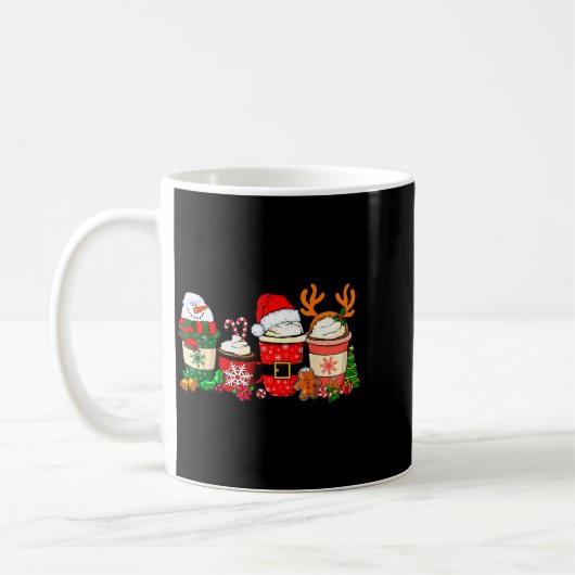 Cute Christmas Coffee Shirt Snowman Deer Santa Cof Koffiemok (Links)