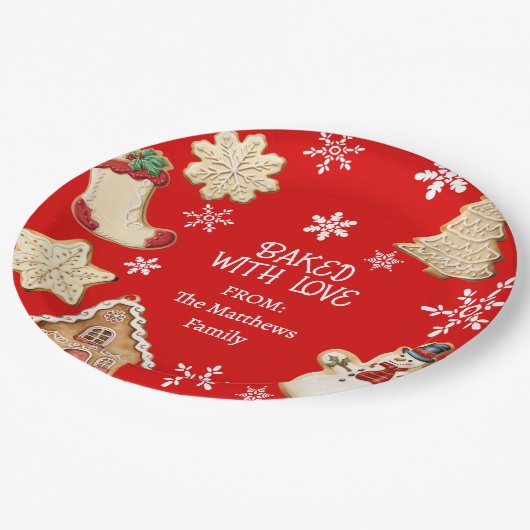Cute Christmas Cookie Sweet Treat Gift Plate Papieren Bordje (Gekanteld)