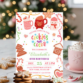 Cute Christmas Cookies and Cocoa Birthday party  Kaart