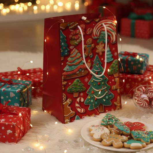 Cute Christmas Cookies Gift Bag Medium Cadeauzakje