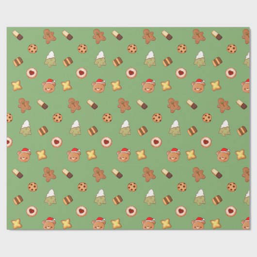 Cute Christmas Cookies Happy Holiday Biscuits  Cadeaupapier (Vlak)