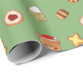 Cute Christmas Cookies Happy Holiday Biscuits  Cadeaupapier (Rol Hoek)