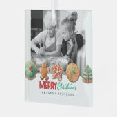 Cute Christmas Cookies Holiday Baking Photo Glas Ornament (Voorkant links)