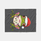 Cute Christmas Coqui Frog _ Holiday Puerto Rican L Fleece Deken (Voorkant (Horizontaal))