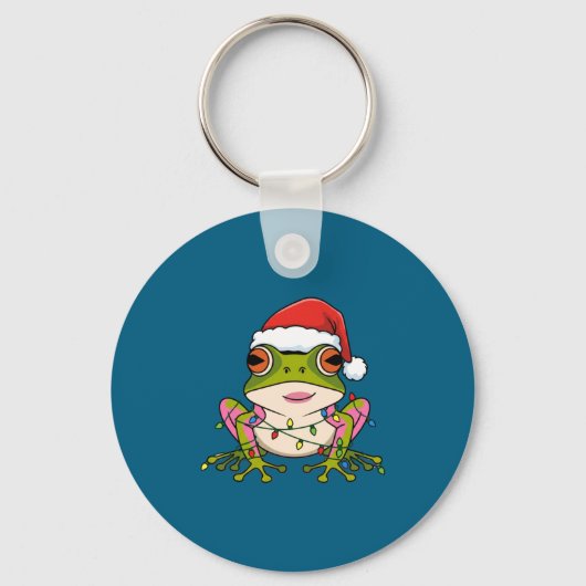 Cute Christmas Coqui Frog _ Holiday Puerto Rican L Sleutelhanger (Voorkant)