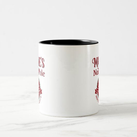 Cute Christmas Custom Name Hot Chocolate  Tweekleurige Koffiemok (Center)