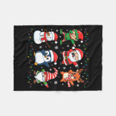 Cute Christmas Dabbing Santa Elf Reindeer Boys Gir Fleece Deken (Voorkant (Horizontaal))