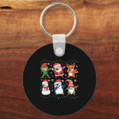 Cute Christmas Dabbing Santa Elf Reindeer Boys Gir Sleutelhanger (Voorkant)