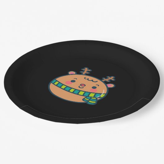 Cute Christmas Deer Festive Classic Design  Papieren Bordje (Gekanteld)