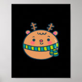 Cute Christmas Deer Festive Classic Design Poster (Voorkant)