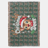 Cute Christmas Deer Illustration Deken (Voorkant Verticaal)