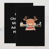 Cute Christmas Deer Minimal Design Feestdagenkaart (Voorkant / Achterkant)