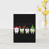 Cute Christmas Dental Tooth Characters Fun Holiday Kaart (Gele Bloem)