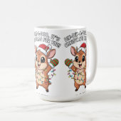 Cute Christmas Dik-Dik – Festive Holiday Lights & Koffiemok (Voorkant rechts)
