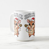 Cute Christmas Dik-Dik – Festive Holiday Lights & Koffiemok (Voorkant links)