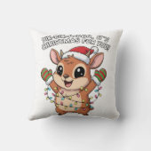 Cute Christmas Dik-Dik – Festive Holiday Lights &  Kussen (Achterkant)